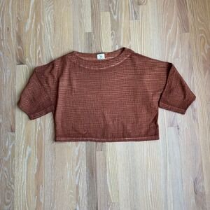 POKOLOKO IKIKIZ Crinkle Boat Top Gauze Boho Earthy Lounge Burnt Orange
